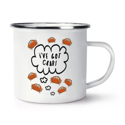 I've Got Crabs Retro Emaille Becher Tasse - Lustiger Witz Tier Krabbe