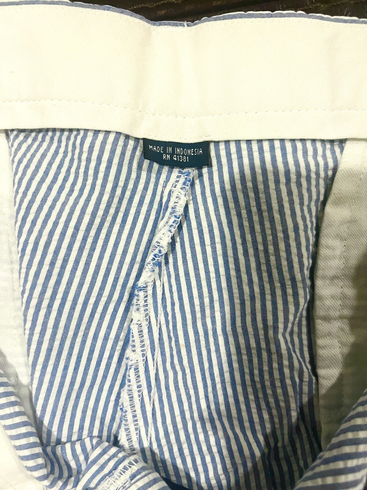 Ralph Lauren Polo Seersucker Shorts Mens 36 Blue White Striped VGC thumbnail 13
