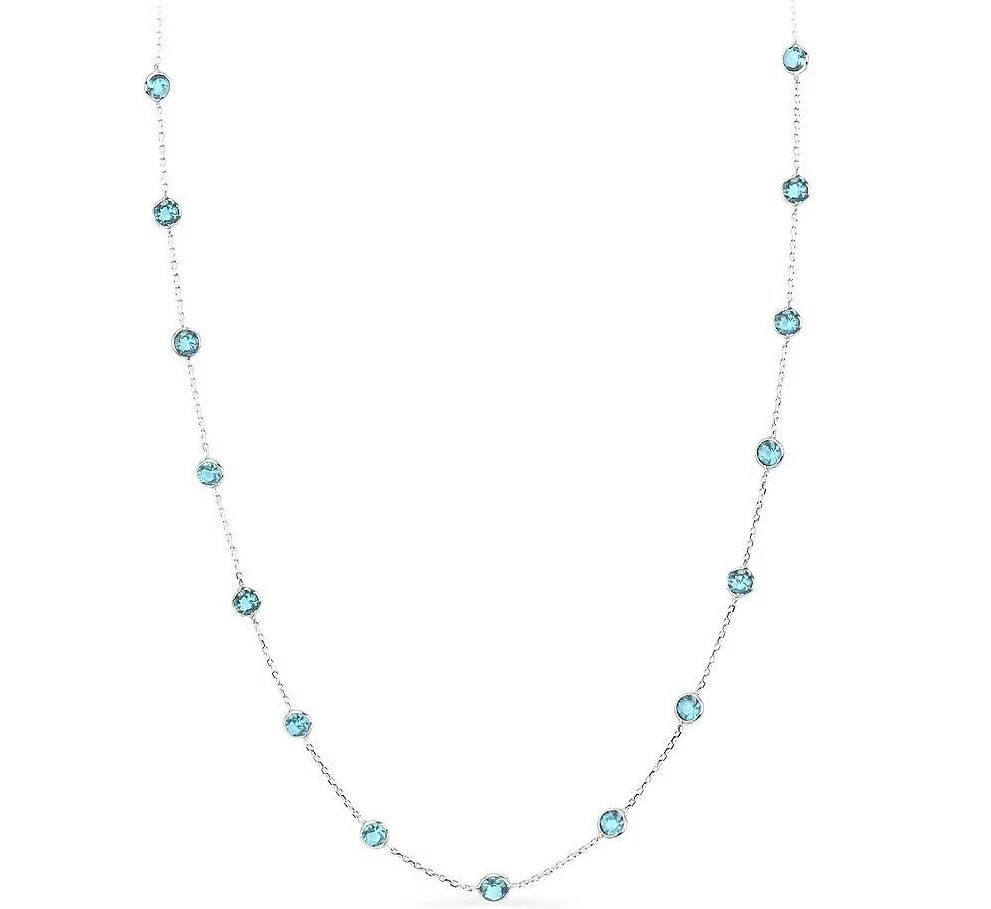 Shop Marco Bicego Siviglia 18K Yellow Gold & Aquamarine Station Necklace |  Saks Fifth Avenue