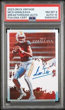 PSA 8/10 - 2023 Onyx Vintage NICO IAMALEAVA RC On Card AUTO 10/25