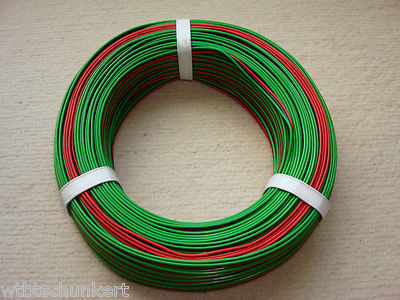 NEU 50 m Kabel Litze Drillingslitze 3 X 0,25 mm² rot-schwarz-grün für Roco