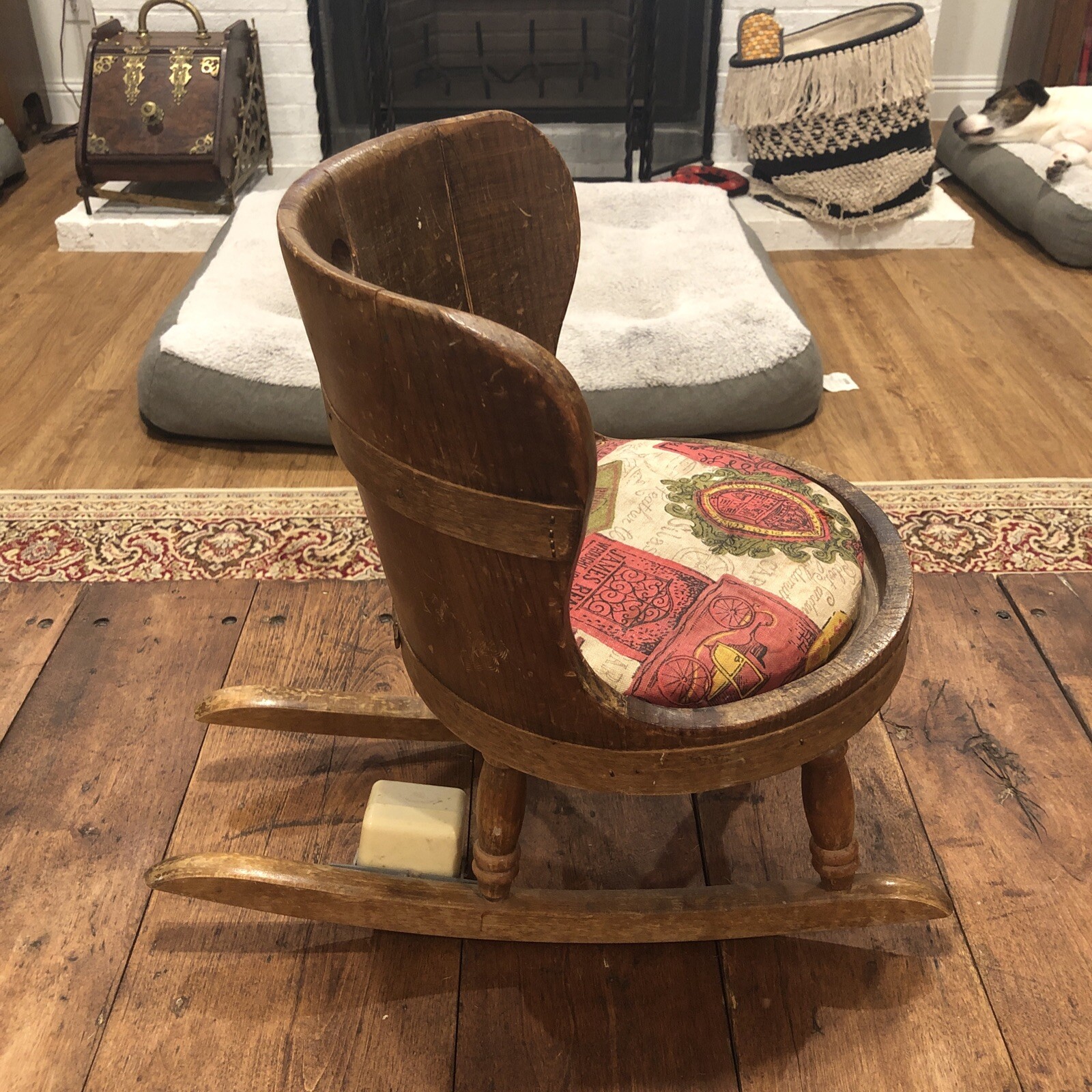 Antique Children’s Wood Rocking Chair C. L. LANE CO Swisstone Music Box