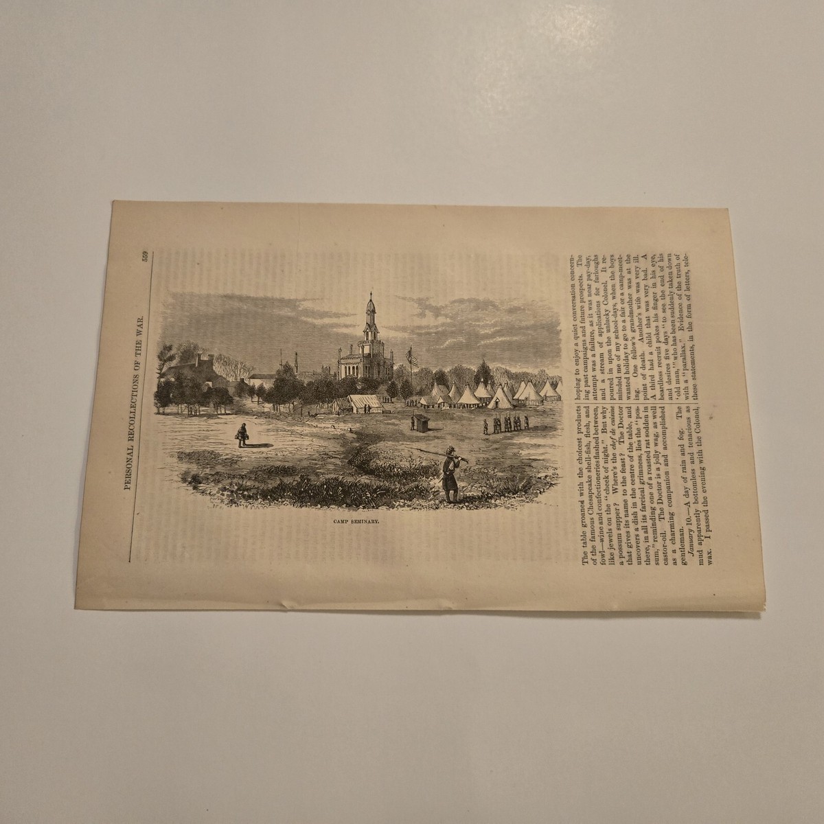 Camp Seminary Civil War c. 1866 Engraving (365) | eBay