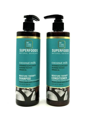 Be Care Love Coconut Milk  Moisture Therapy Shampoo & Conditioner Vegan 12 oz
