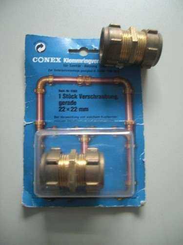 Schneidringverschraubung 10mm X 3/8" Klemmringverschraubung F