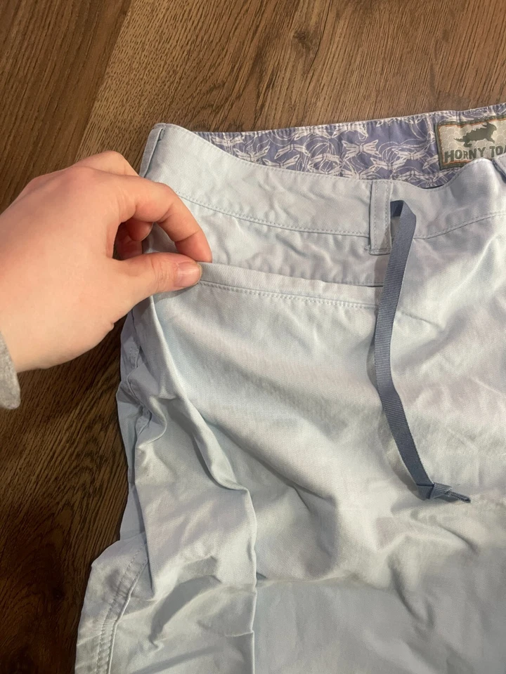 Shorts Horny Toad, Feminino Tamanho 10, Azul, Cordão Cintura - Imagem 3 de 4