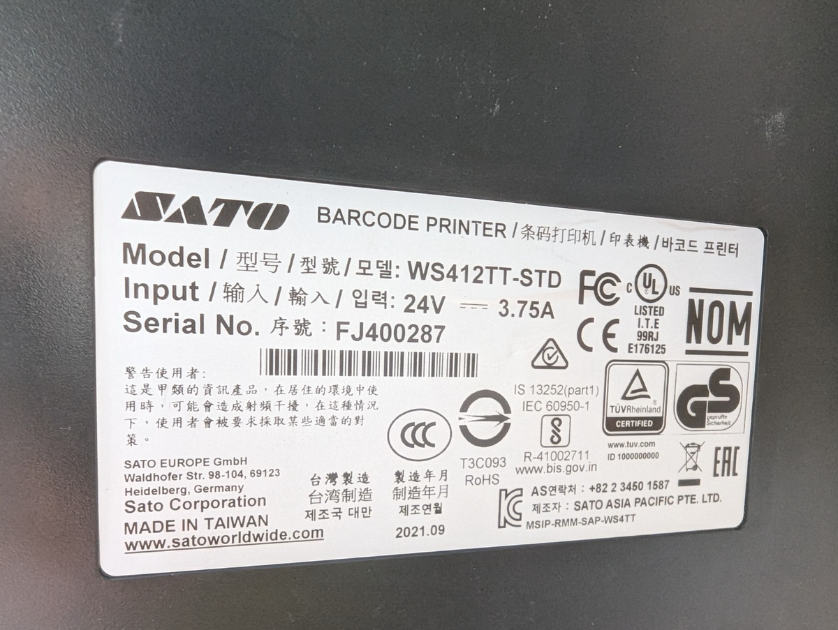 SATOのページ SATO WS412 Direct Thermal Printer WS412TT -STD | eBay