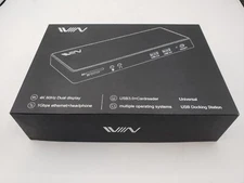 IVIIN D6902 Ash Black 4K Dual Display USB 3.0 Universal Docking Station Open Box