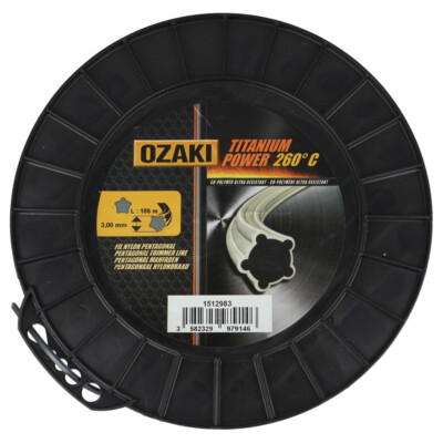Ozaki 5 Punkt Strimmer Linie - 3,0 mm x 186 Meter Titan Power