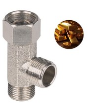 Bidet T Adapter, Metal T Valve for Bidet 3/8 x 3/8 x 3/8 ,3 Way Tee Connector