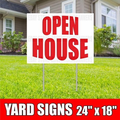 OPEN HOUSE Yard Sign with H-Stakes New Store Shop Coming Soon Welcome