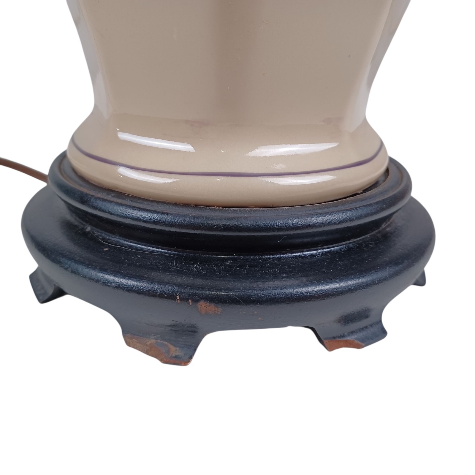 Elegant Vintage Porcelain Ginger Jar Lamp 27" Floral Chinoiserie Table Lamp