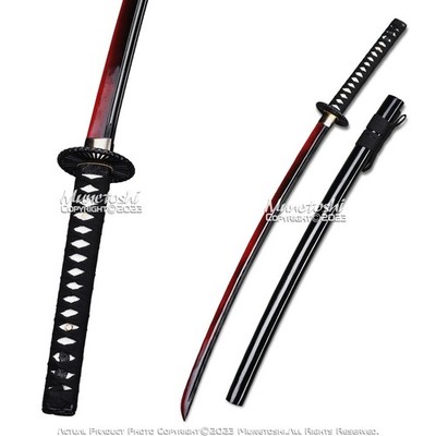 40.5  Corrupt Red Katana Samurai Sword 1045 Steel Functional Sharp Full Tang