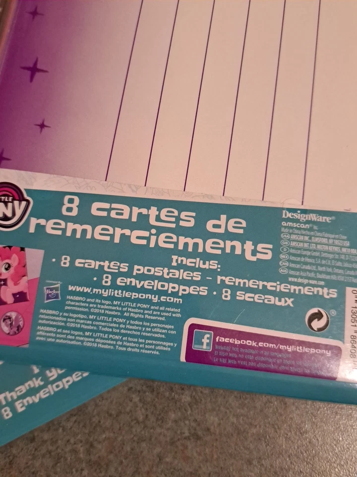 16 postales de agradecimiento con sobres de My Little Pony. Foto 3 de 4