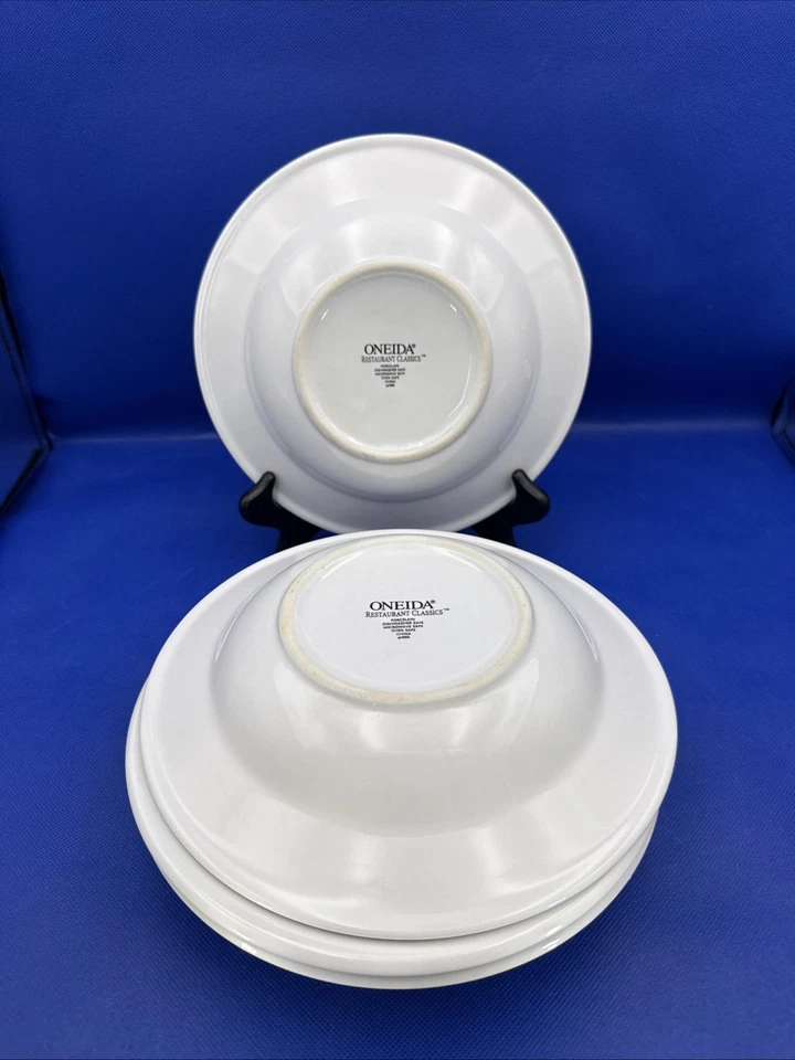 Oneida Classic Restaurant Ware Soup Salad Bowl Vintage White Diner Dish Lot 4 - Image 4 of 4