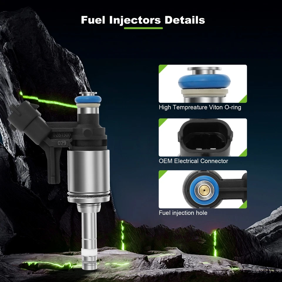 4 inyectores de combustible para Mini Cooper S 2007-2009 Peugeot 207 2008-2014 1,6 L Foto 2 de 4