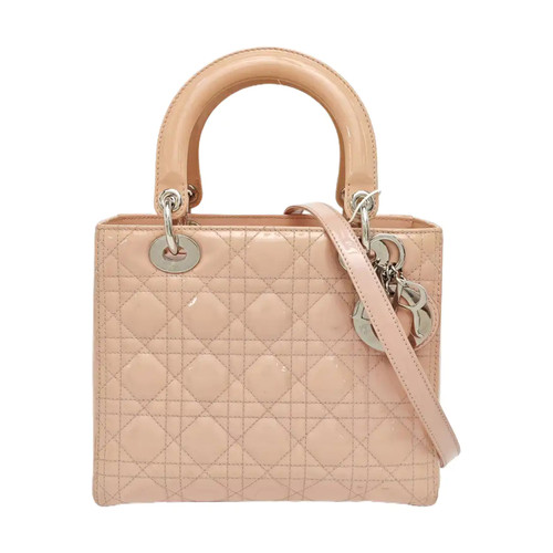 【Authentic】 DIOR Lady Dior Pink Patent leather Handbags (DDP)