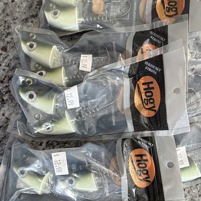 Hogy Barbarian Jig Jighead 1oz 3in Olive White 2-Pack BARB3O