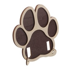 Rustic Light Brown Wood Pet Photo Frame Tabletop Paw Keepsake Display