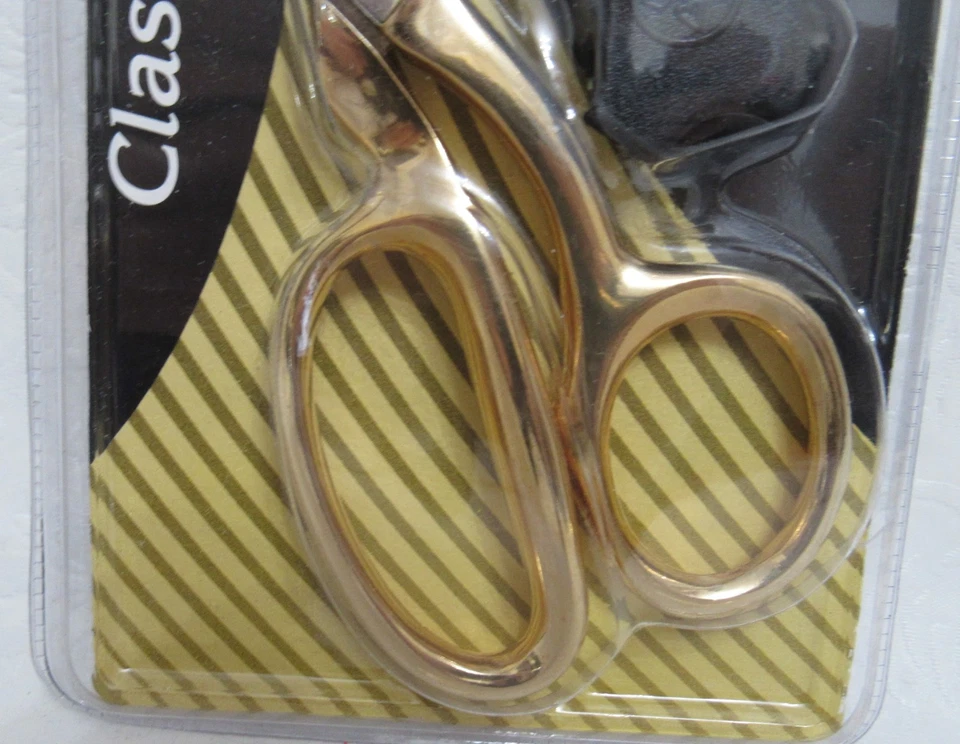 Mundial Dressmaker Shears Classic Forged Gold Handled 8" Vintage New - Image 4 of 4