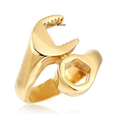 Men's Women's 316L Stainless Steel Wrench Ring Mechanic Spanner Tool Gadget