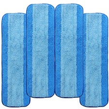 Keep Hardwood Floors Spotless - 4 Pack Microfiber Mop Pads 18in
