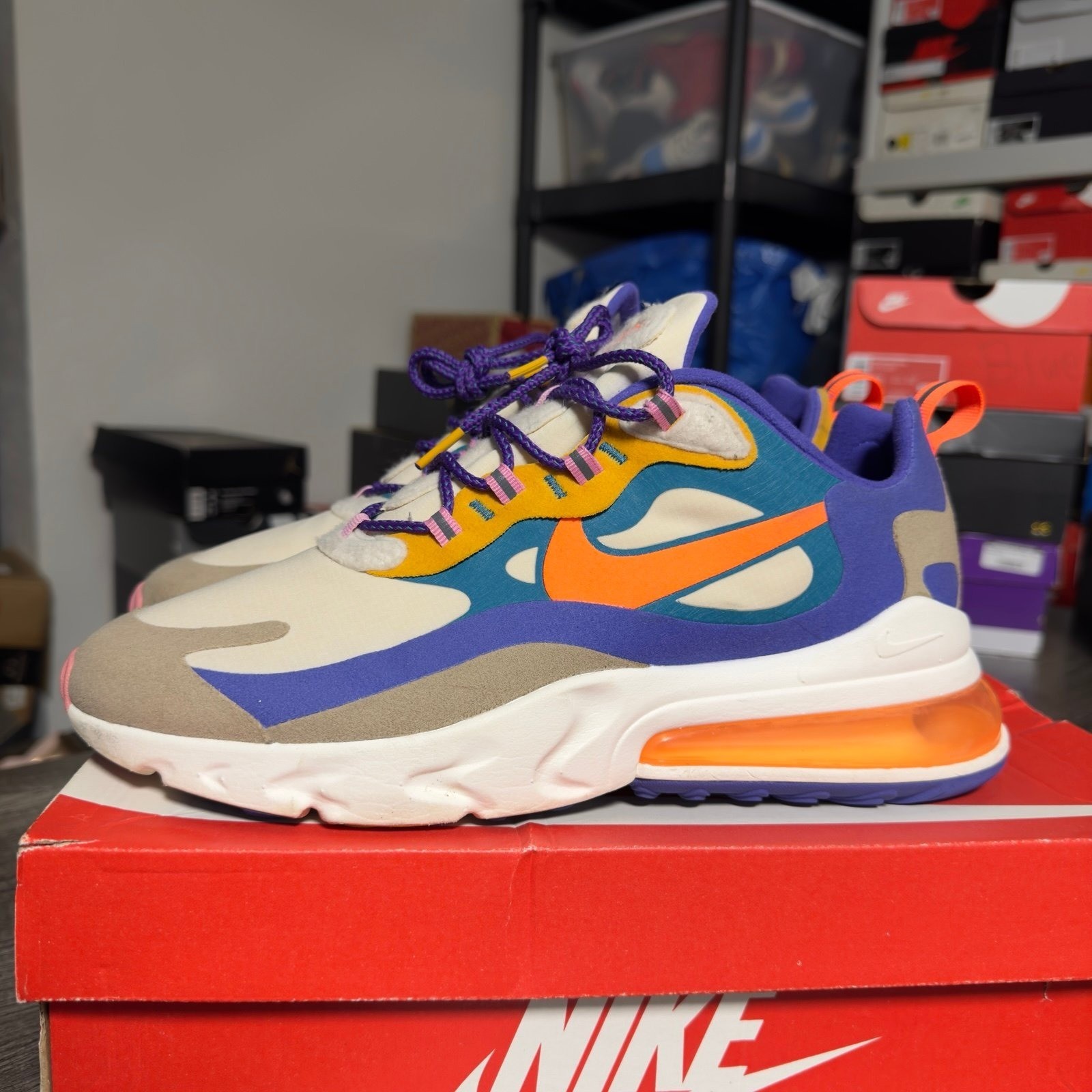 Nike Air Max 270 React Men’s Athletic Sneakers CU3014-181 thumbnail 3