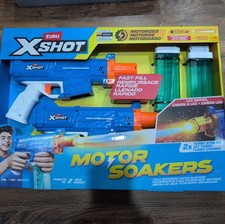Zuru X-Shot Turbo Stream Motor Remojador Paquete de 2 LED Lleno Rápido Agua Blasters 7m