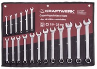 Ring-MaulschlüSsel-Satz Sw 5-22Mm, 18-Teilig In Rolltasche Kraftwerk 3557R