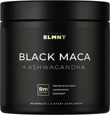 Organic Black Maca Root with Ashwagandha -Highest Potency 40,000mg 40x Strength.