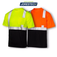Hi Vis T Shirt ANSI Reflective Safety Short Sleeve two tone class 2 type R