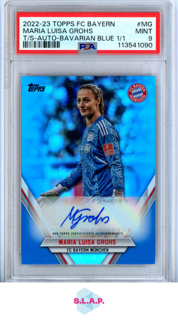 MARIA LUISA GROHS 1/1 AUTO TOPPS 2022/23 FC BAYERN TEAMSET BAVARIAN BLUE D PSA 9