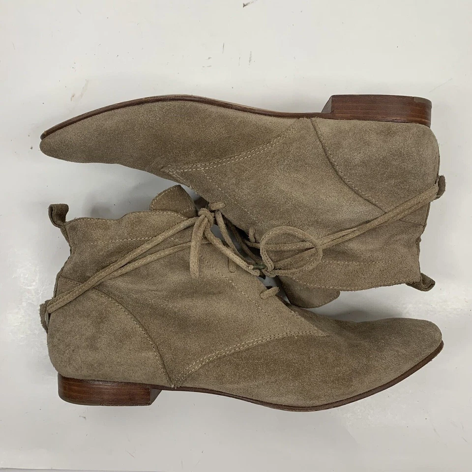 Bota feminina Elizabeth and James tamanho 8,5 B E-Camo renda em torno de camurça pedra bronzeada - Imagem 4 de 4