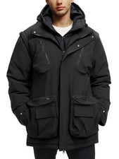 Men's Winter Coats Warm Water Resistant Puffy Hooded Windbreaker Insulated Pa...