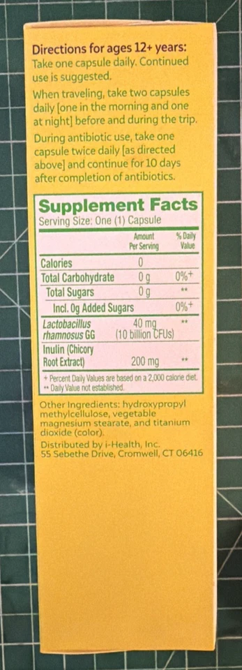 Probiótico Digestivo Culturelle Probiótico Diario - 50 Cápsulas Vegetales Exp 10/26 y 8/27 Foto 4 de 4