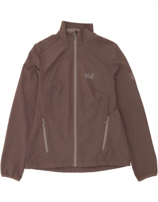 JACK WOLFSKIN Womens Bomber Jacket UK 12/14 Medium Grey Polyester BZ15