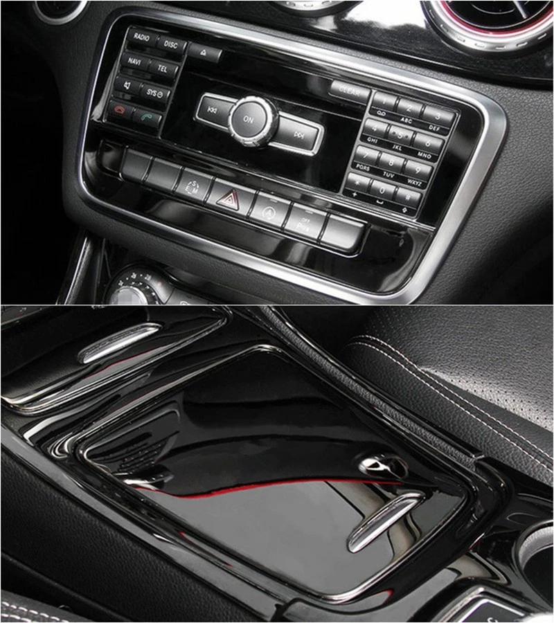 Black Center Console Gear Shift Trim For Mercedes Benz GLA X156 CLA C117 2014-18 - Изображение 2 из 4