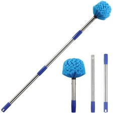 Cobweb Duster with Extension Pole, 10 FT Stainless Steel Pole with Spider Bru...