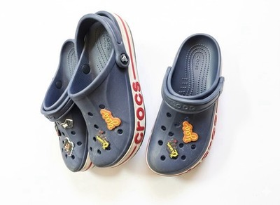 Crocs Crocband Navy Blue White Red Slip-On Clogs Adult Unisex Men's 6 Women's 8
