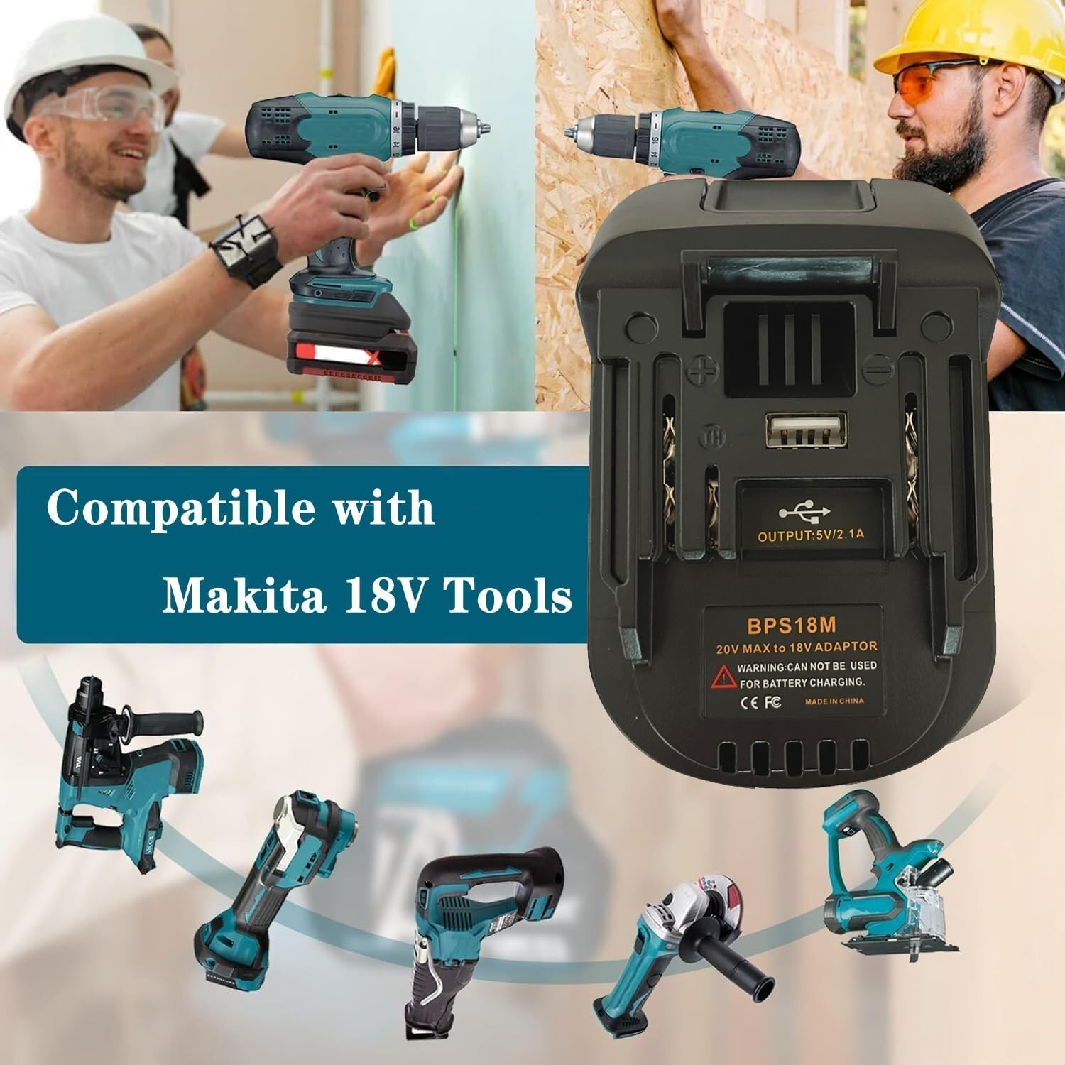 Adapter For Black&Decker For Porter Cable 20V Battery to For Makita 18V tool