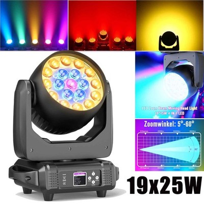 19x25W LED Zoom Beam Moving Head Bühnenlicht RGBW DMX Scheinwerfer Lichteffekt