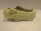 MCCOY POTTERY 7-inch CHARTREUSE GREEN LOG WITH CHAINS PLANTER 1954 ART POTTERY