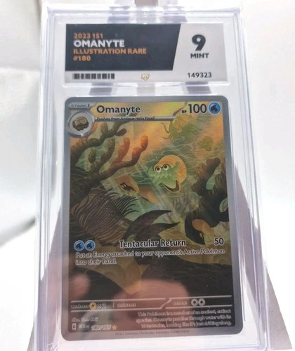 Pokémon TCG Omanyte 180/165 Scarlet & Violet 151 Ace 9 Graded