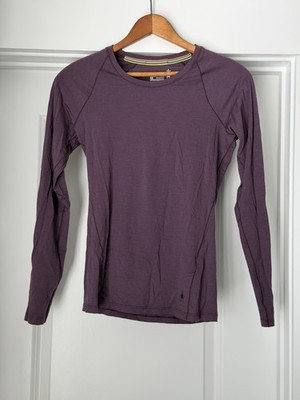 Smartwool Long Sleeve Base Layer In Eggplant Size XS