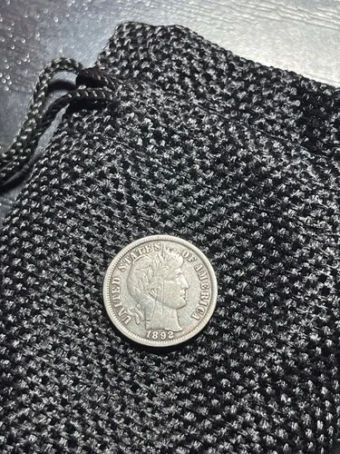 1892-P Barber Dime AU Details Scratched