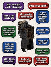 Resident Evil 4 Merchant Quotes Sticker sheet Pre-Cut Buy 2 for free item