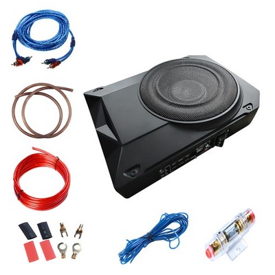 10'' 1200 Watt Untersitz-Aktiv-Subwoofer + Kabelset Auto Verstärker Lautsprecher