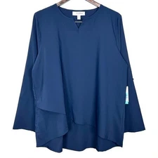 Coolibar Santa Barbara Tunic Top Women’s Size L Lightweight Outdoor Beach Navy