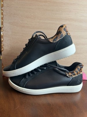 ECCO Soft 7 Women s Leather Sneakers Black Leopard Pony Hair EU 39 US 8-8.5 NWOB