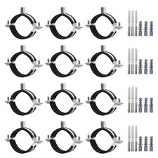 12 Pcs 2.4-2.5 Inch Split Ring Pipe Hanger, 60-64mm Heavy Duty Adjustable Pip...